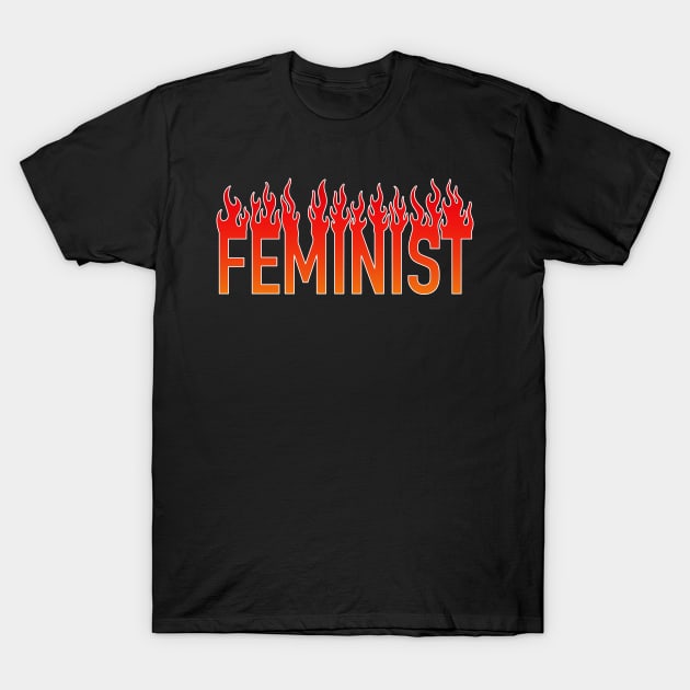 Feminist Vintage Flames T-Shirt by Trippycollage